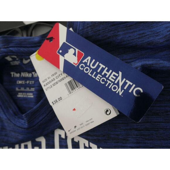 Kansas City YOUTH Royals Nike Authentic Collection Velocity T-Shirt XL (18/20) - Picture 10 of 10